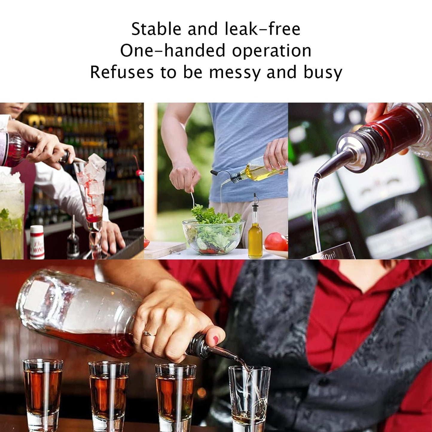 Ziimlpo Liquor Pour Spouts, 12 Pack Classic Bottle Pourers Liquor Pourers with Flip Top, Stainless Steel Pour Spout for Liquor Bottles, for Alcohol, Olive Oil,Bar Bartender Accessories