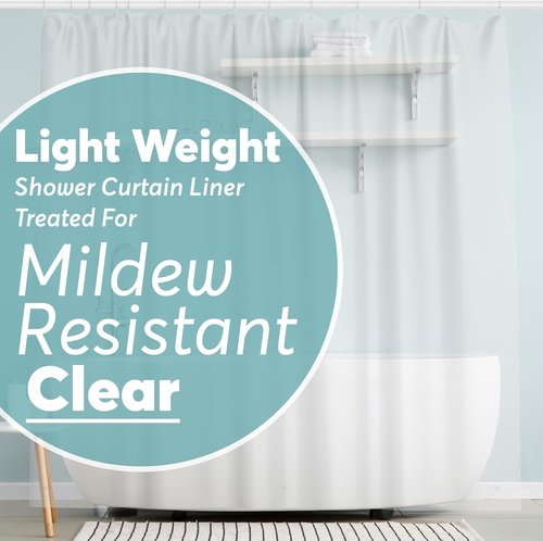 BigFoot Shower Curtain Liner - Odor-Free 72 x 72 PEVA Curtain with 12 Rustproof Grommets & 3 Magnetic Weights | Clear