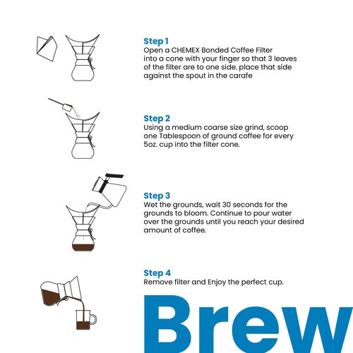 CHEMEX Bundle - 6-Cup Classic Series - 100 ct Square Filters - Exclusive Packaging