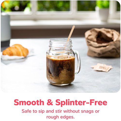 Gusto [500 Count] 5.5 Inch Wooden Coffee Stirrers - Wood Stir Sticks, Biodegradable, Eco-Friendly Wood Stirrers for Coffee & Cocktails - (Formerly Comfy Package)