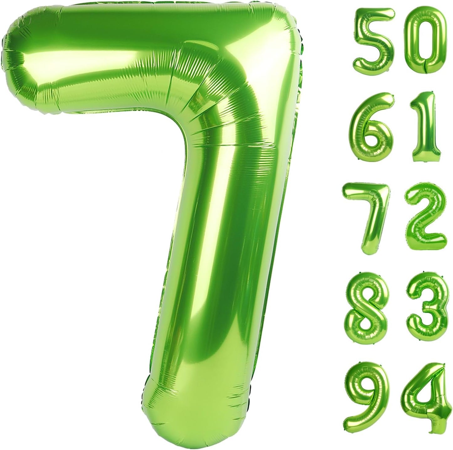 Number 7 Balloon by Light Green - 40 Inch Birthday Decoration for Girls & Women
