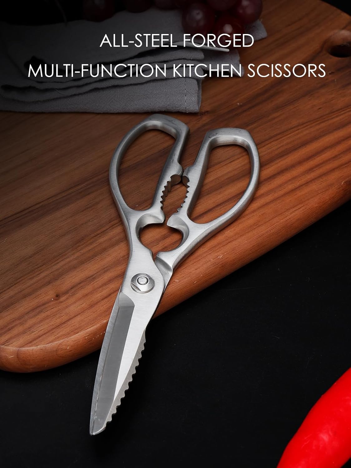 Skiennix Kitchen Scissors - Heavy Duty Forged Stainless Steel Shears | Dishwasher Safe for Meat & Vegetables