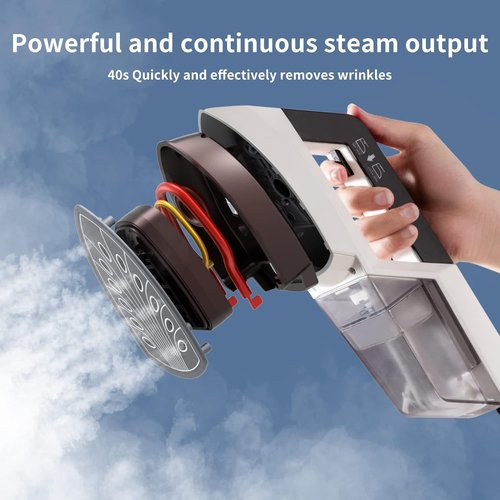 HOMETOP Handheld Clothes Steamer - 1300W Fast Heat-Up, Portable Wrinkle Remover for Home & Travel