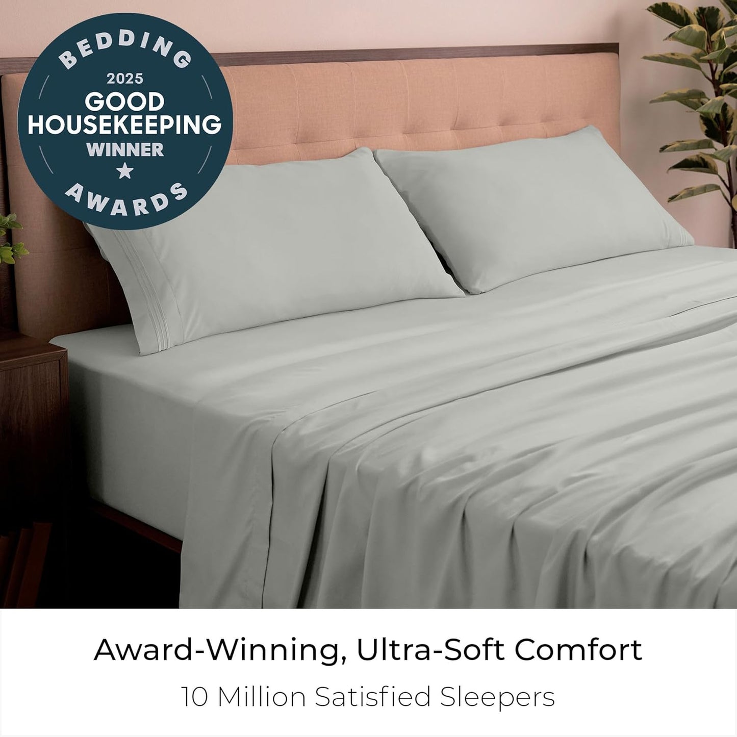 Mellanni King Sheets Set - 4 PC Luxury Bedding | Extra Soft, Cooling & Wrinkle Resistant (King, Spa Mint)