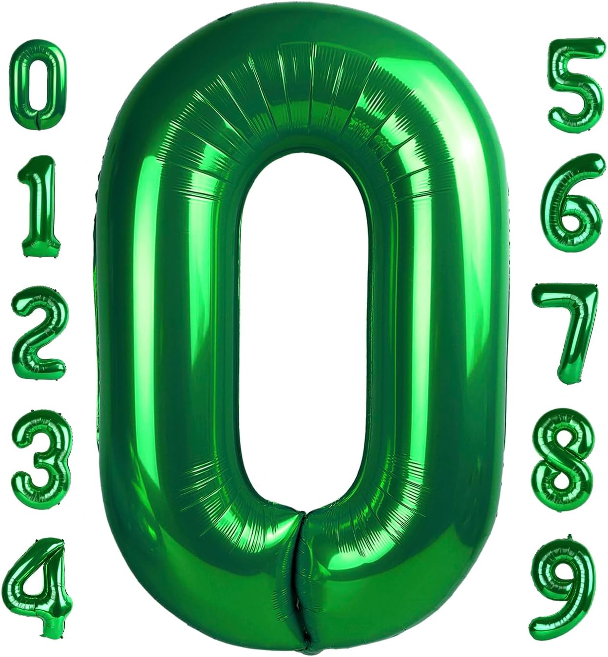 Number 0 Balloons - 40 Inch Dark Green Birthday Decorations for Milestone Events & Baby Showers