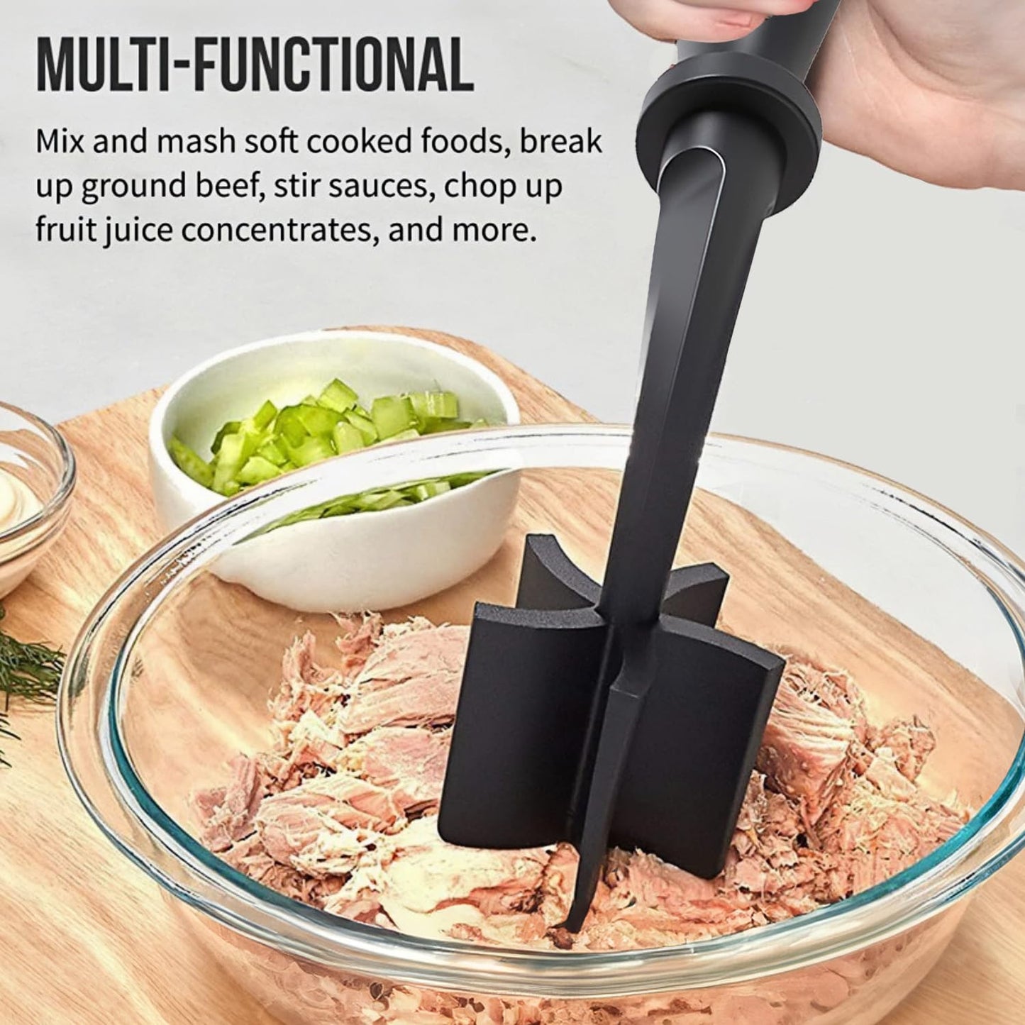 Meat Chopper,Ground Beef Meat Masher,Ground Beef Chopper Tool,Hamburger Smasher Tool,Plastic Meat Spatula Chopper,Meat Separator Kitchen Tool for Food Potato Bean