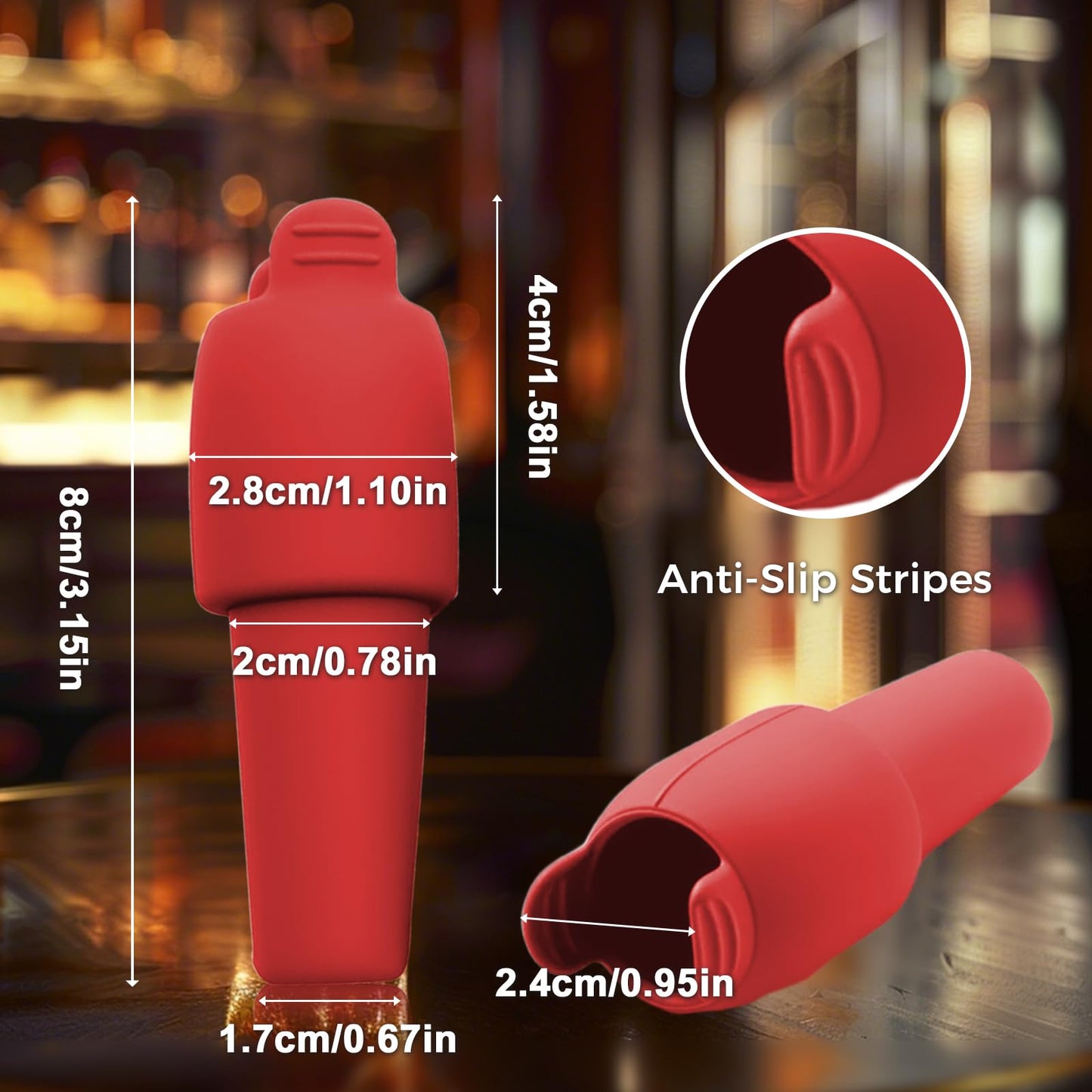 Silicone Wine Stopper, 2026 New Wine Stoppers for Wine Bottles, Reusable Seal Bottle Cover for Wine Beer Champagne, Glass Bottle Sealer Covers for Home Use (4 Pcs)