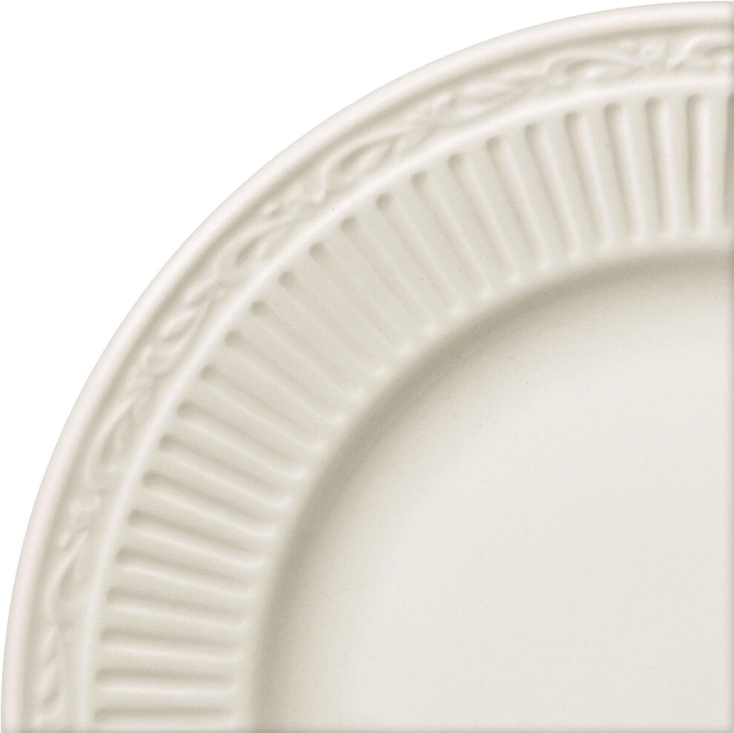 Mikasa Italian Countryside Salad Plates - Set of 4 Classic Embossed White Porcelain, 8.25 Inch, Microwave & Dishwasher Safe