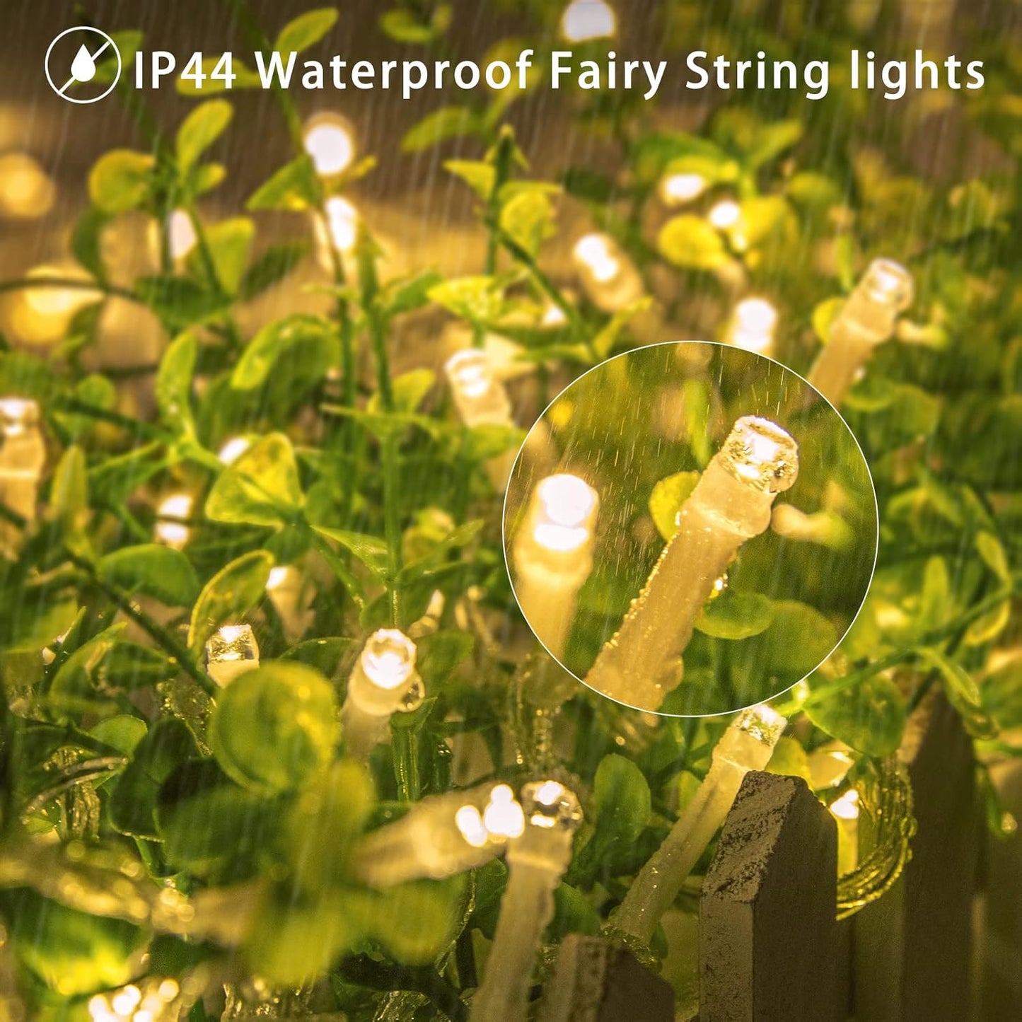 Koopower 200 LED Indoor String Lights - 65ft Remote & Timer, 8 Dimmable Modes for Warm White Ambiance