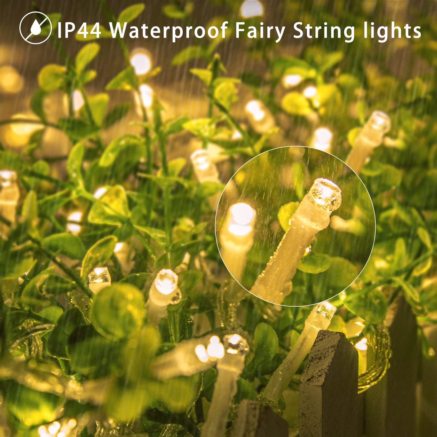 koopower 65ft 200 LED Indoor String Lights with Remote and Timer, Plug-in 8 Modes Dimmable Fairy Lights for Bedroom Wedding Party Christmas Lights in Warm White