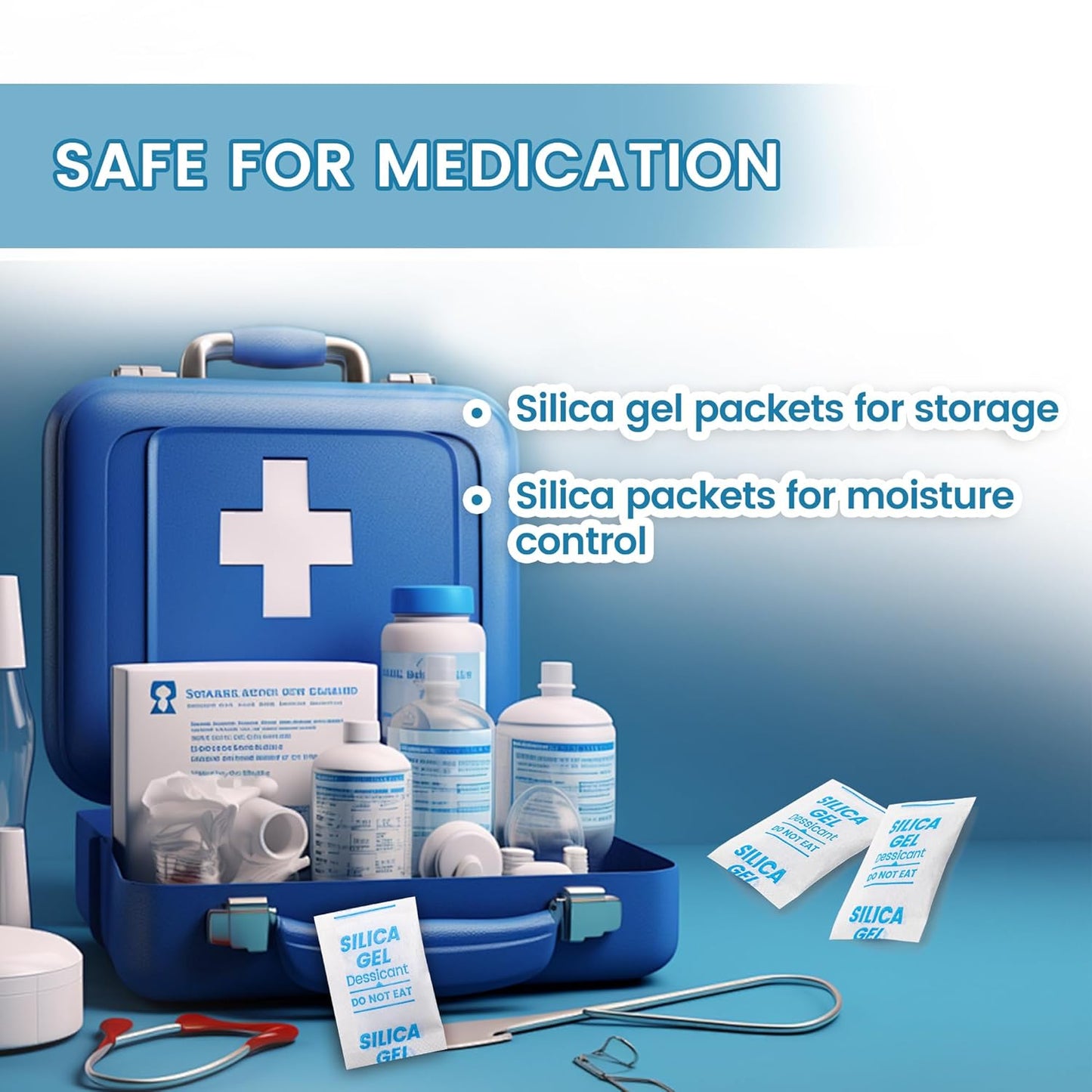 Silica Gel Packets by [Brand Name] - 50PCS Moisture Absorbers for Storage & Electronics | 5g Each