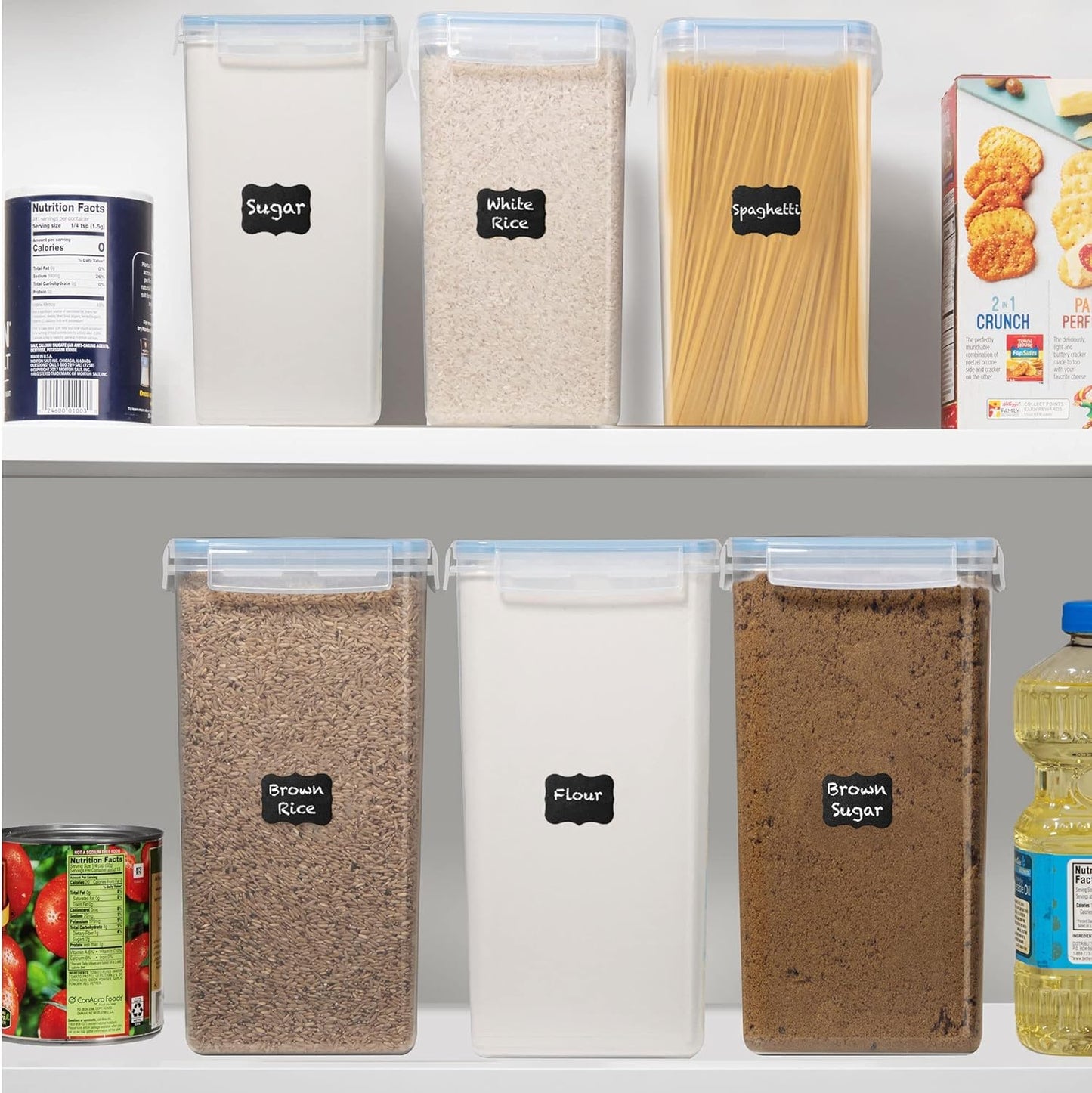 Flour Storage Container 2 PC [8.5L / 287 Oz] Extra Large Food Storage Containers with Lids - Airtight, Leak Proof, BPA-Free Plastic Flour Sugar Storage Containers - Bulk Storage for Kitchen & Pantry