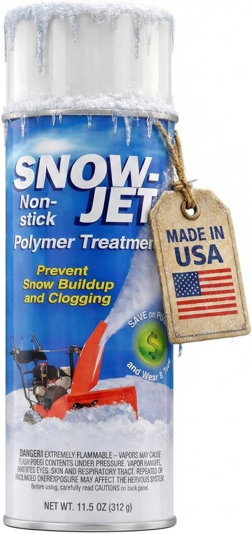 Jet Snowblower Spray - Durable Polymer Coating for Equipment Surfaces | Smooth-Flow Lubricant, 11 oz