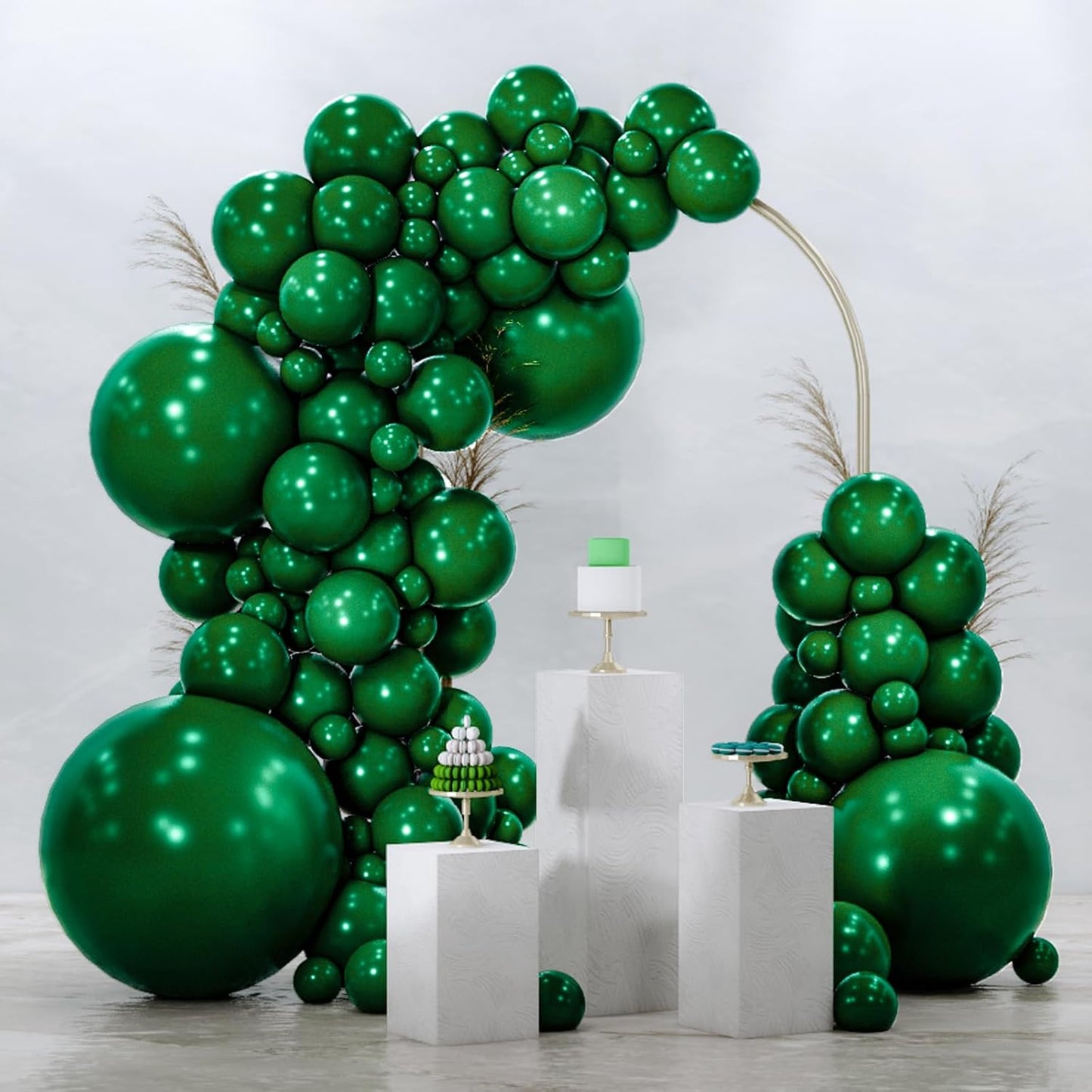 PartyWoo Dark Green Balloons - 99-Piece Emerald Balloon Arch Kit for Birthday & Graduation Decor