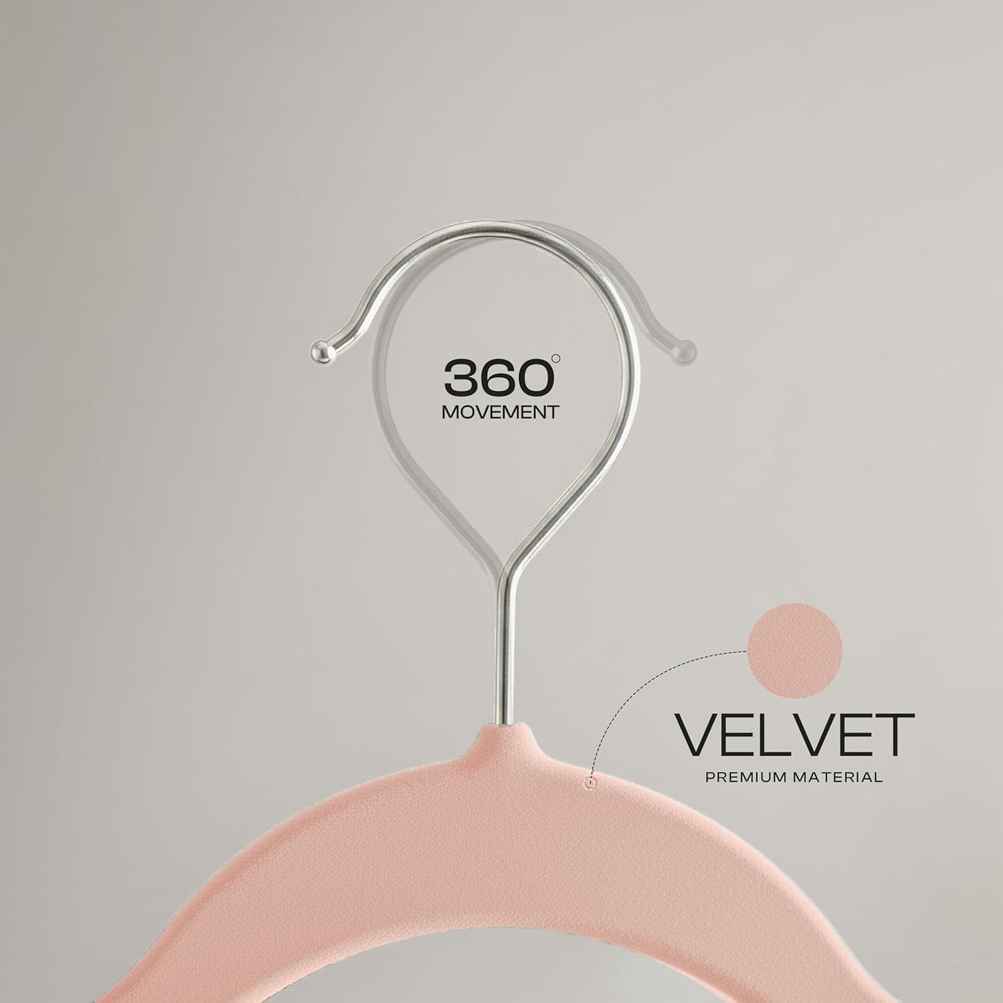 Utopia Home Velvet Hangers - Luxury Non-Slip Slim Coat & Pant Hangers, Space-Saving 50 Pack | Pink