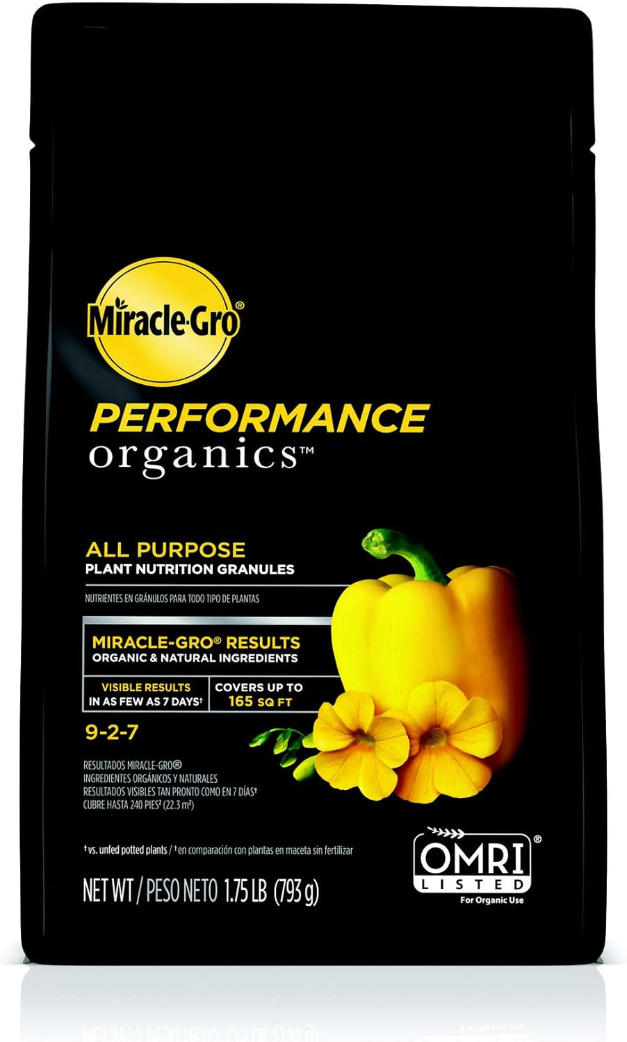 Miracle-Gro Performance Organics Plant Nutrition Granules - Organic All-Purpose Food for Vegetables, Flowers & Herbs | 1.75 lb Feeds Up to 165 sq. ft.