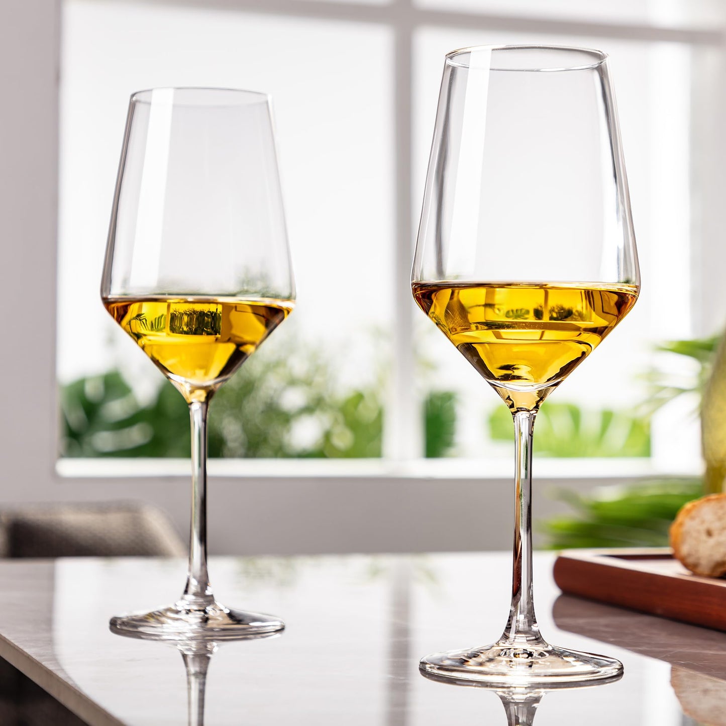 NORIMODA White Wine Glasses Set of 4, 14oz Lead-free Glassware With stem, Gift for Wine Lovers
