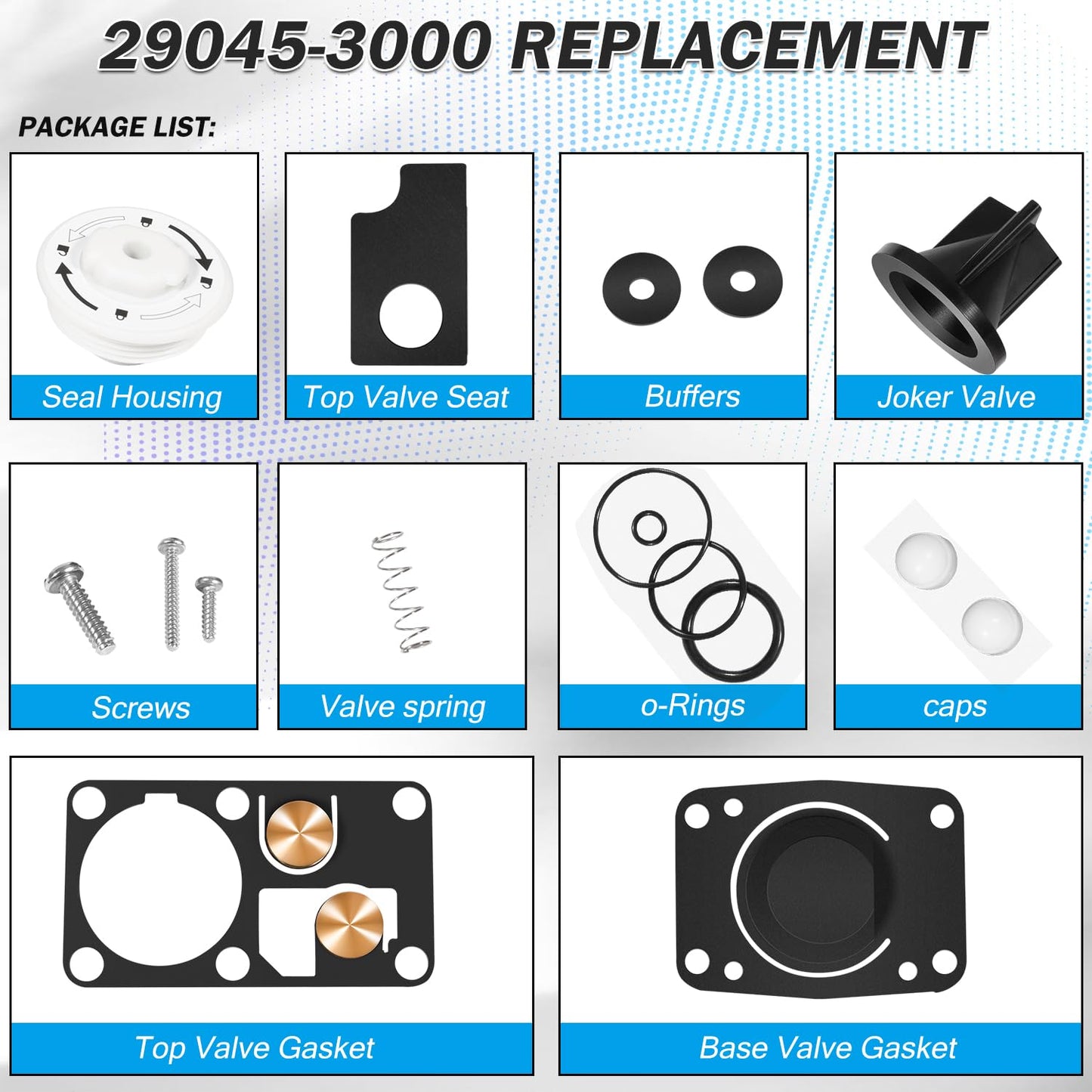 YOOWEE 29045-3000 Replacement for Jabsco Marine Manual Toilet Service Kit, Fit for 29090-3000 Compact & 29120-3000 Household Series Toilet (2008 and Up), 29045-3000 Twist N Lock Service Kits