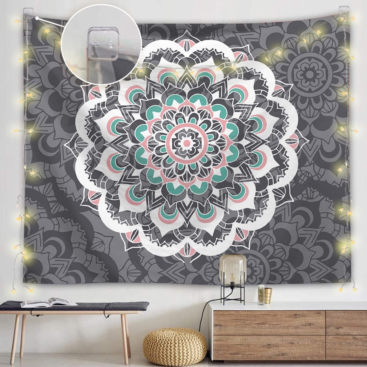 Self-Adhesive Clips - 20 Pieces Wall Clips for Photos & Tapestries | Double-Sided Sticky Holders