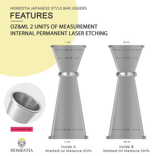 Homestia 3 Pcs Muddler for Cocktails Set, 10'' Muddler, 12'' Cocktail Spoon & 1 OZ/2 OZ Double Jigger Mixing Tool Set, Stainless Steel Silver Bar Tool Set for Beverages Drinks Mixing Home Bar