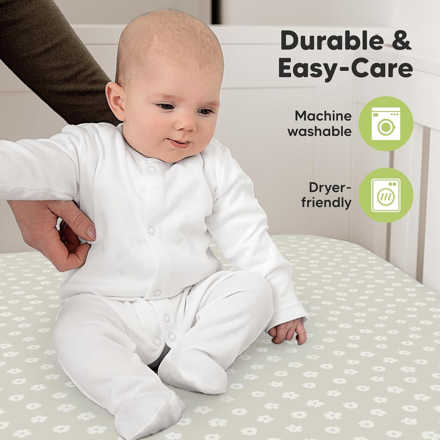 KeaBabies Organic Crib Sheets - 2-Pack Fitted Jersey Cotton for Boys & Girls | Soft & Breathable (Meadow, 52x28)