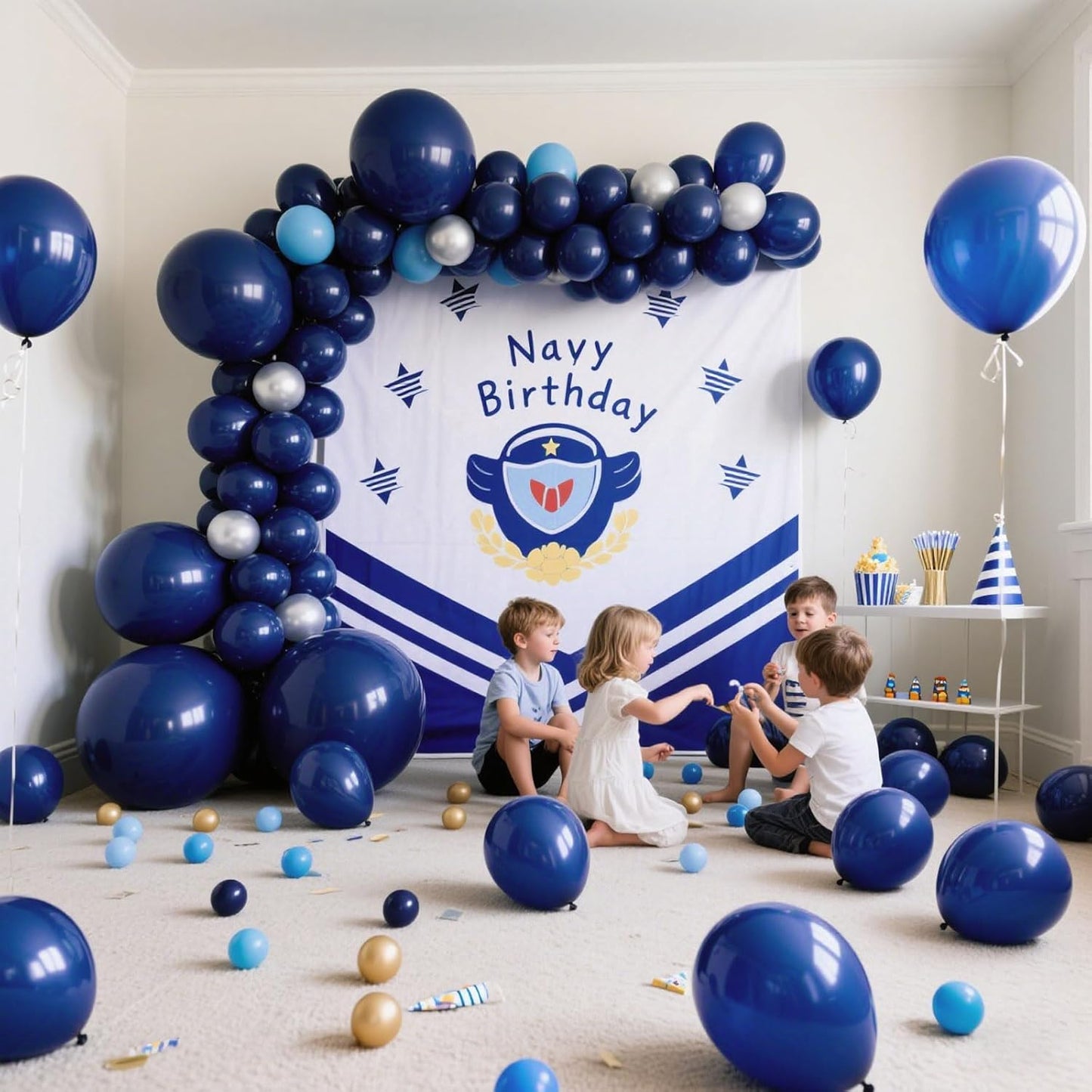 Skiennix Navy Blue Latex Balloons - 12-Inch Round | 100 Pack for Wedding & Birthday Decorations