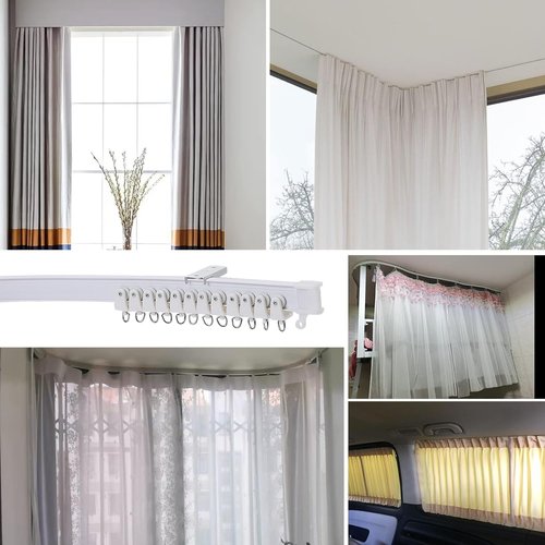 Flexible Bendable Curtain Track by [Brand Name] - 5m (16.4ft) Ceiling Mount for Easy Installation