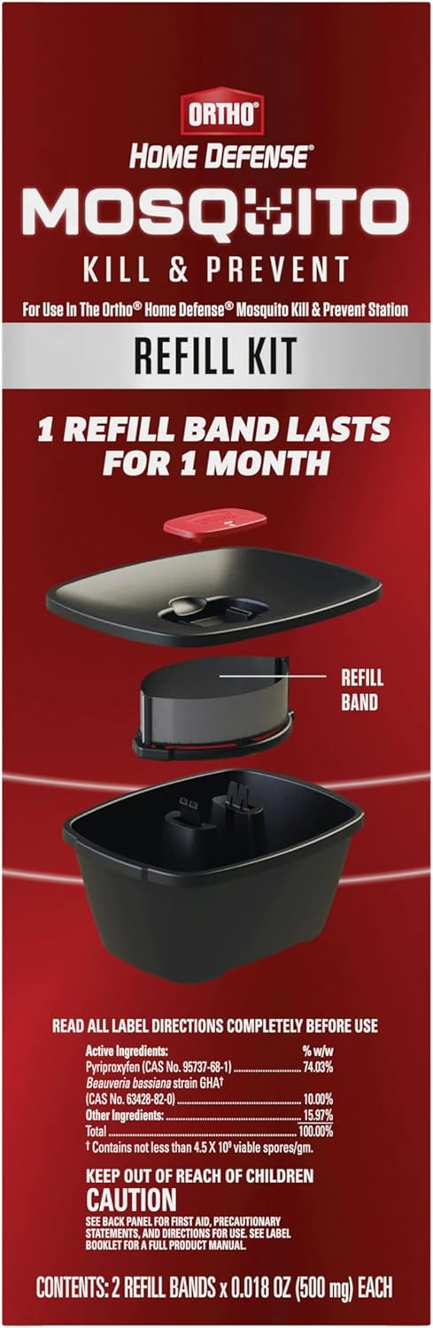 Ortho Home Defense Mosquito Killer Refill Kit - Easy-to-Use Protection for 4,300 Sq. Ft., 2 Bands