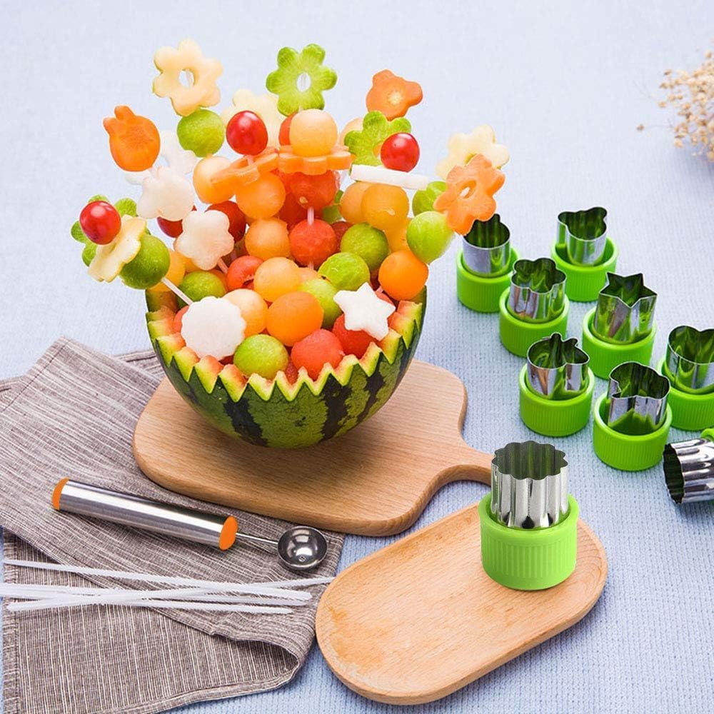 LetGoShop Cookie Cutter Set - 12 Fun Shapes with Safety Handle & Cartoon Food Forks for Kids Lunch