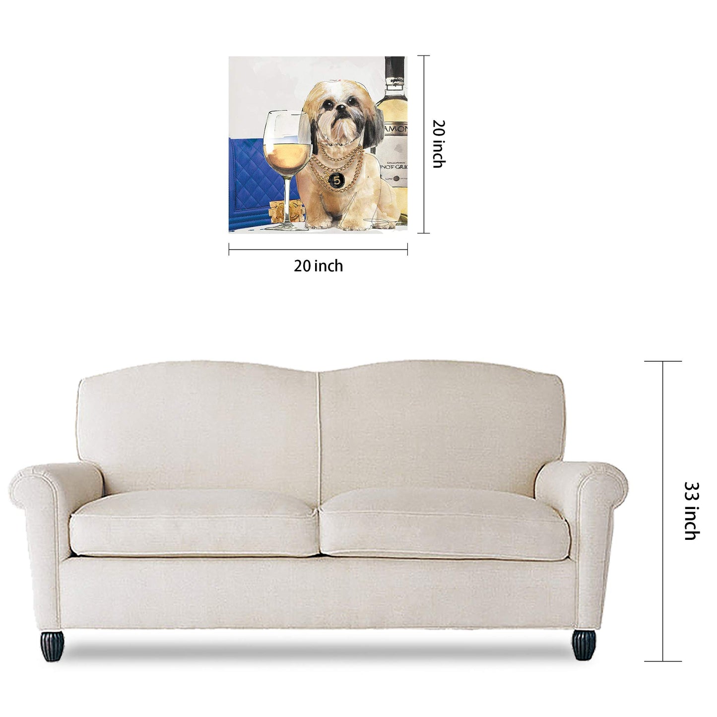 Empire Art Direct Frameless Free Floating Print Tempered Glass Panel Graphic Pet Wall Art Ready to Hang, 20" x 20", Wine Me