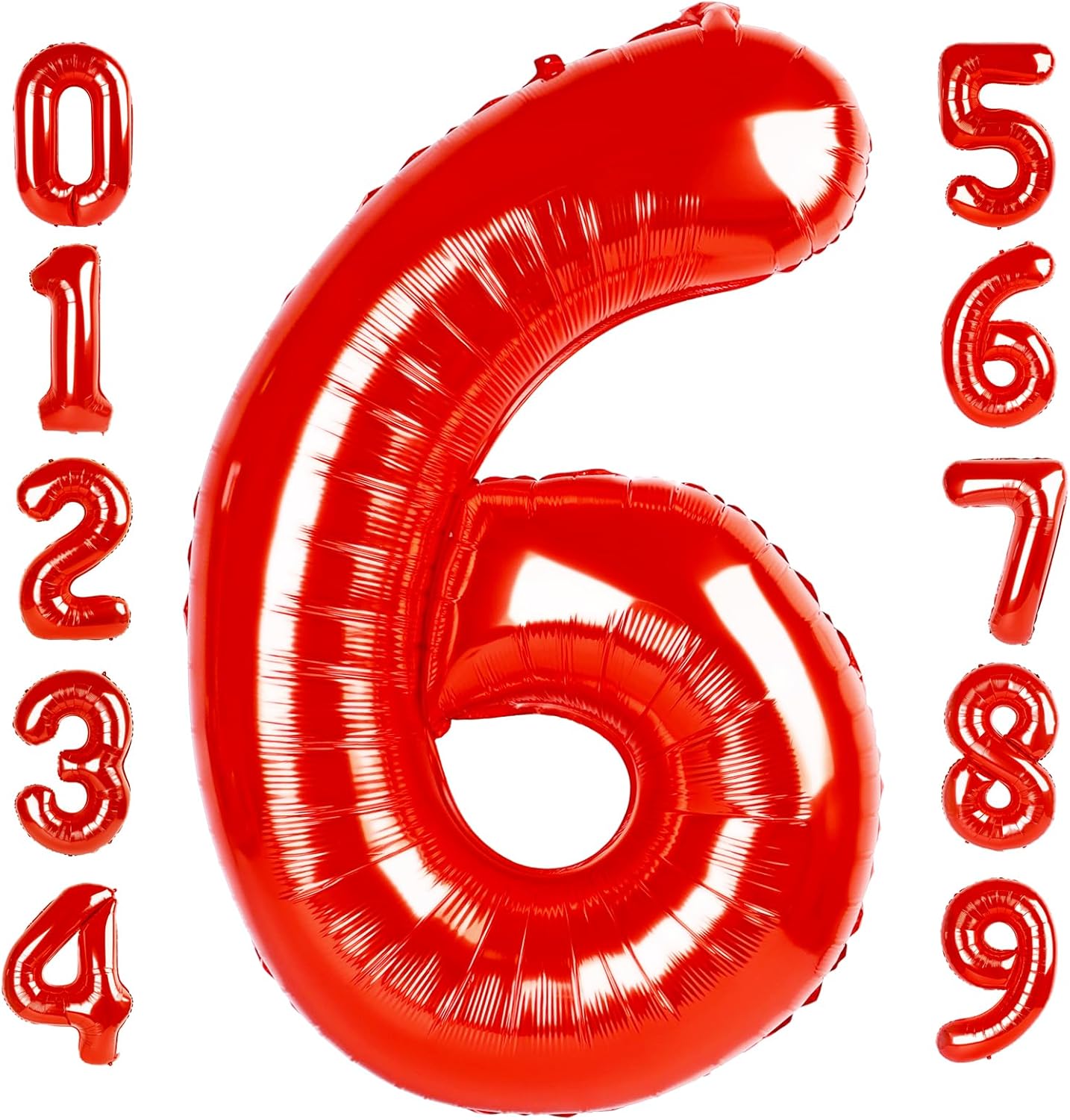 Number 6 Balloon - 40 Inch Red Birthday Decoration for 6th Birthday Celebrations | Perfect for Men & Women