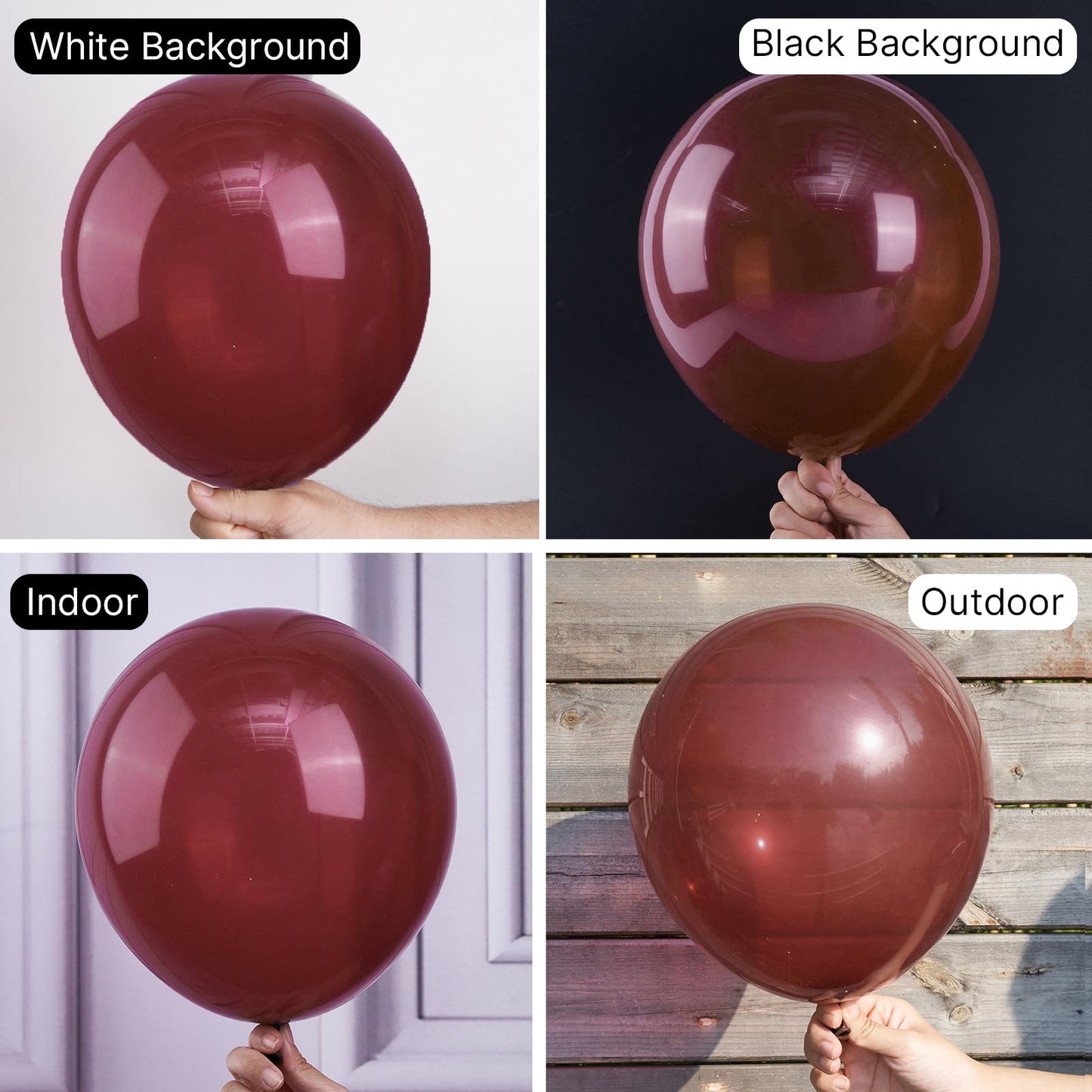 PartyWoo Burgundy Balloons 50pcs 12 Inch Dark Chestnut Red Maroon Helium Balloons for Graduation Wedding Thanksgiving Birthday Bachelorette Citizenship Strawberry Theme Party Decorations Red-Y62