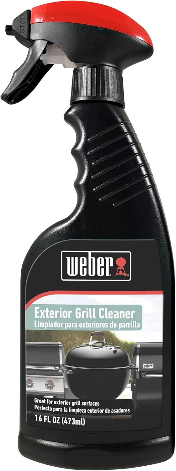 Weber Exterior Grill Cleaner - Streak-Free Spray for Grease & Grime on Stainless Steel & Porcelain