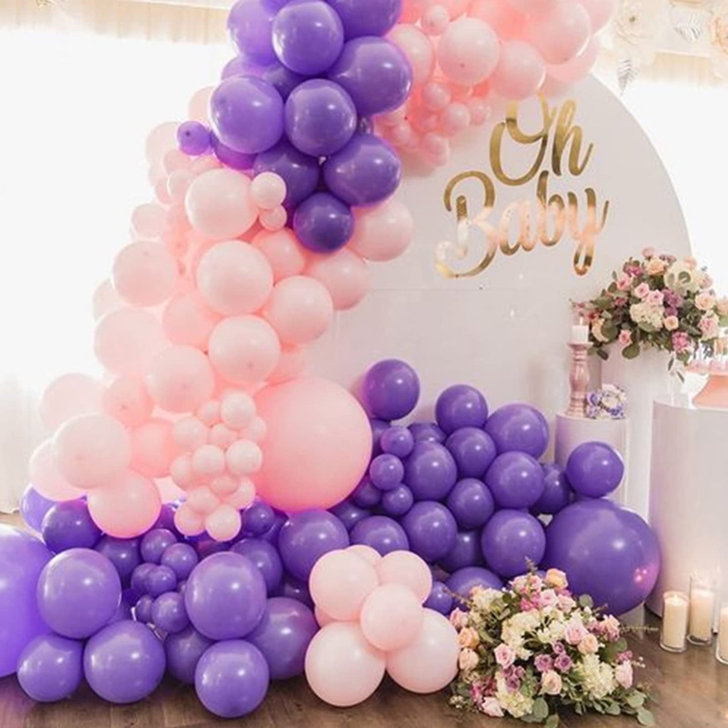 Purple Balloons 110Pcs, 5 Inch Small Purple Latex Party Balloons, Mini Thick Purple Balloons for Birthday Wedding Baby Shower Decorations.
