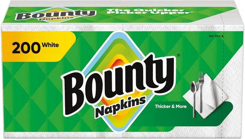 Bounty Paper Napkins - White, 200 Count | Ultra-Absorbent & Durable for Any Occasion