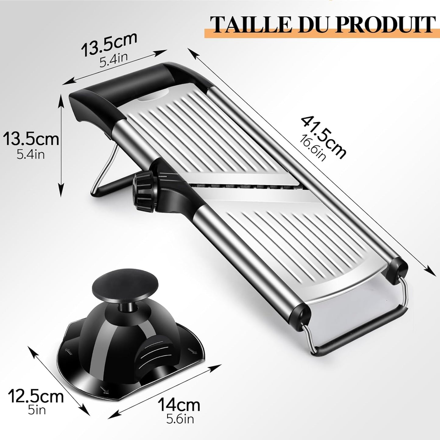 Mastertop Adjustable Mandoline Food Slicer - Stainless Steel Vegetable & Fruit Cutter | Perfect for Onions, Potatoes, Tomatoes, Carrots