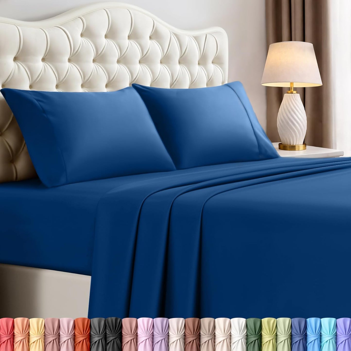 Utopia Bedding King Size Sheet Set - 4-Piece Soft Microfiber Bed Sheets | Oeko-Tex Certified (Dusk Blue)