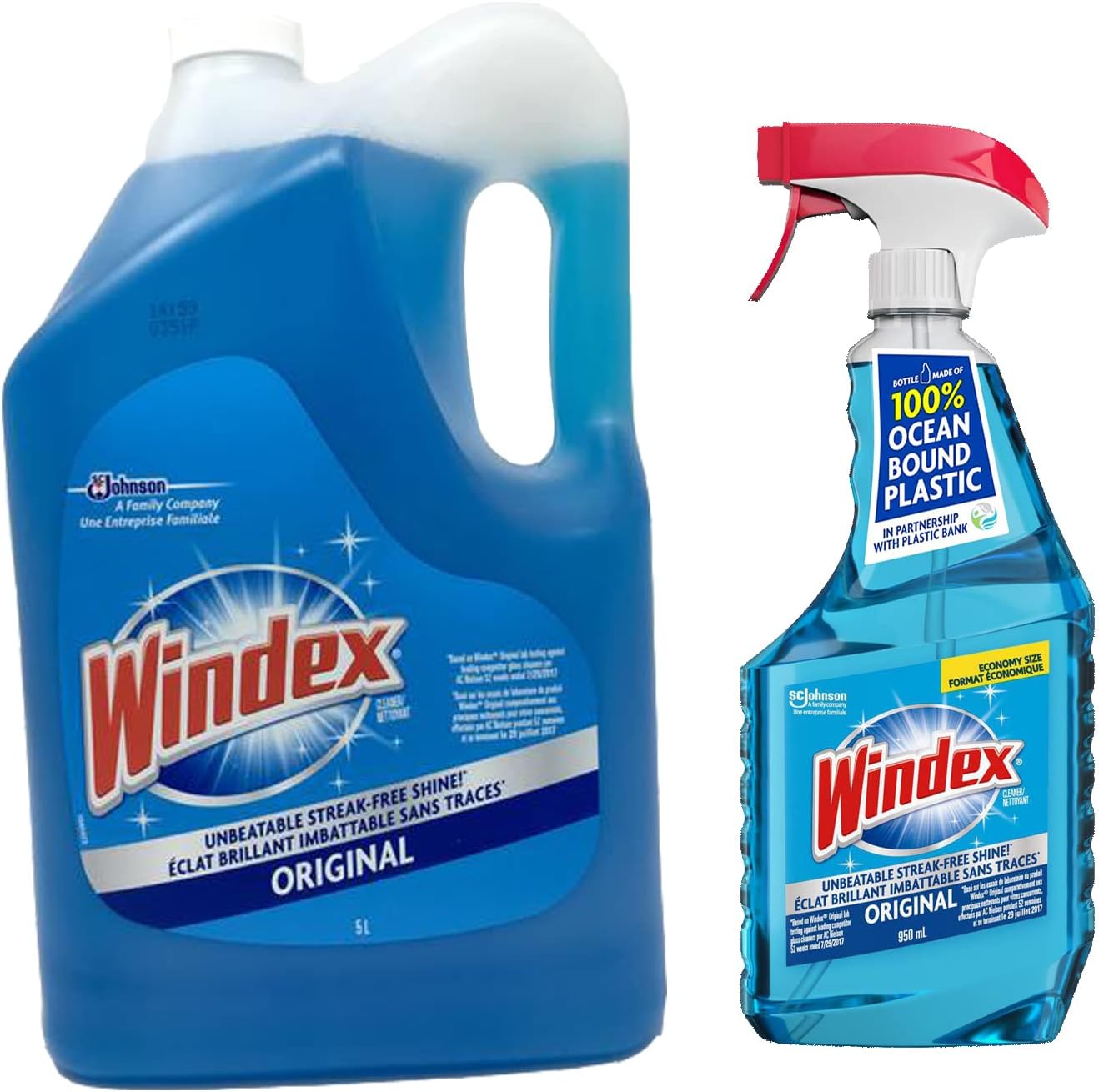 SC Johnson Windex Original Glass Cleaner - 5L Refill & 950ml Trigger Spray Combo