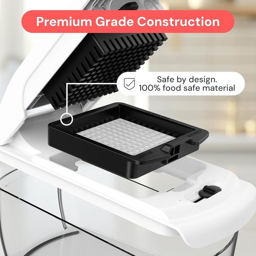 EaglestarEX Vegetable Chopper - Versatile Mandoline Slicer & Grater with Container | White/Black