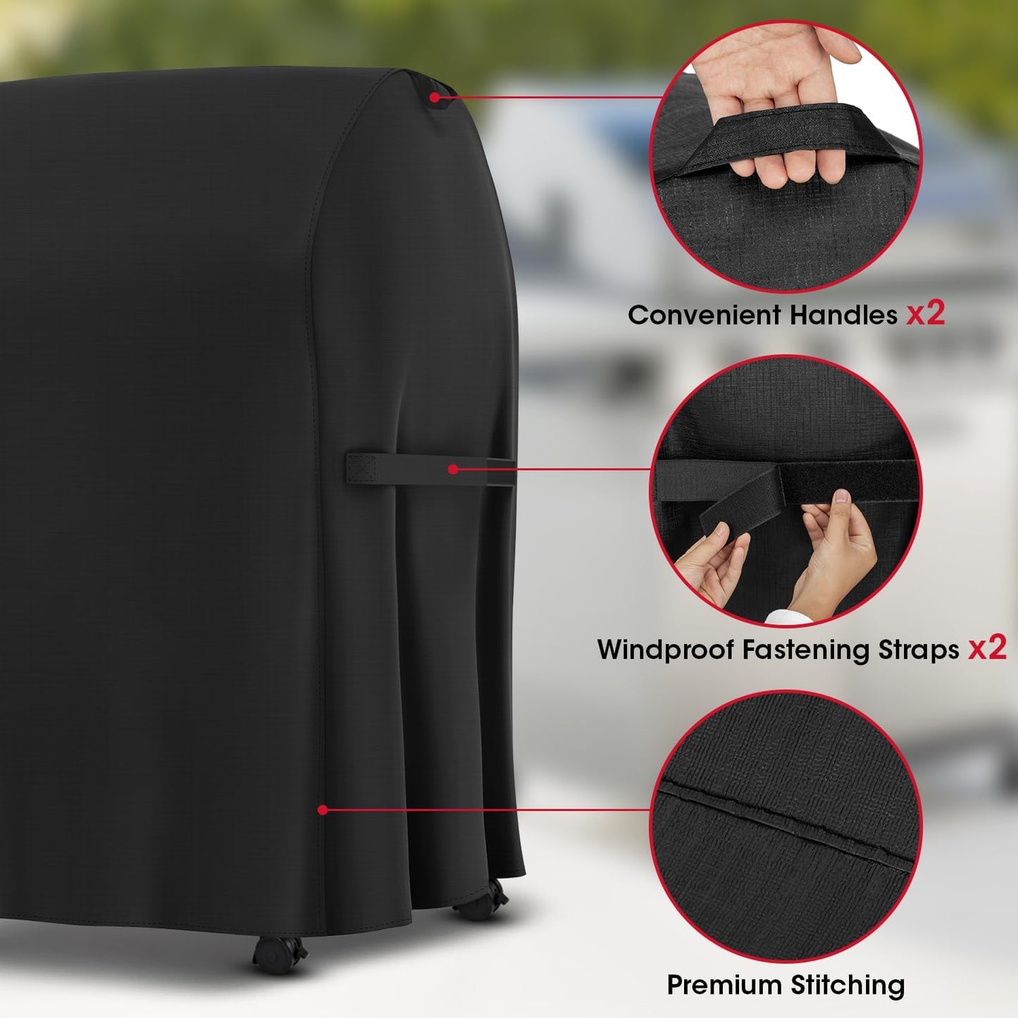 Unicook 30-Inch Grill Cover - Waterproof Vinyl & Polyester Lining for Weber Spirit 210