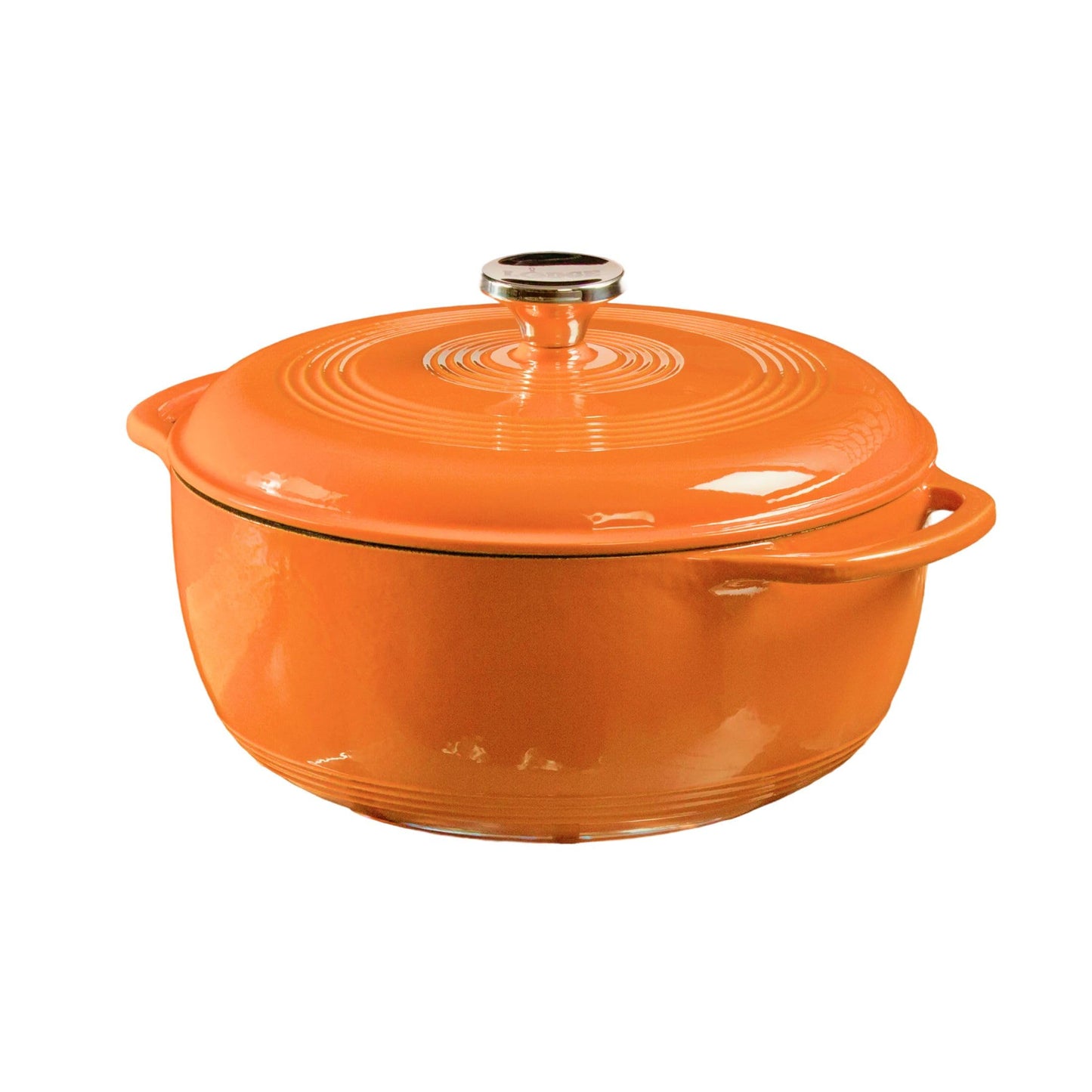 Lodge Essential Enamel Cast Iron Dutch Oven - Perfect for Bread Baking, Braising, Marinating & Slow Cooking - Features Moisture-Sealing Lid & Dual Handles - Kitchen Essentials - 6 Quarts - Pumpkin