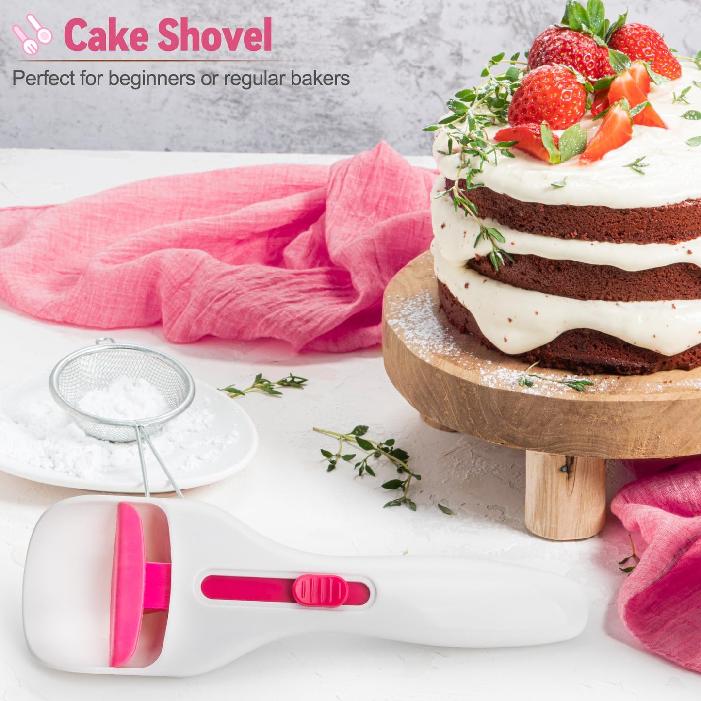 Sykexonm 2PCS Cupcake Batter Scoop, One Click Sliding Button Cake Cream Spatulas for Elegant Baking, Pastry & Cake Decorating, ABS and TPE Material