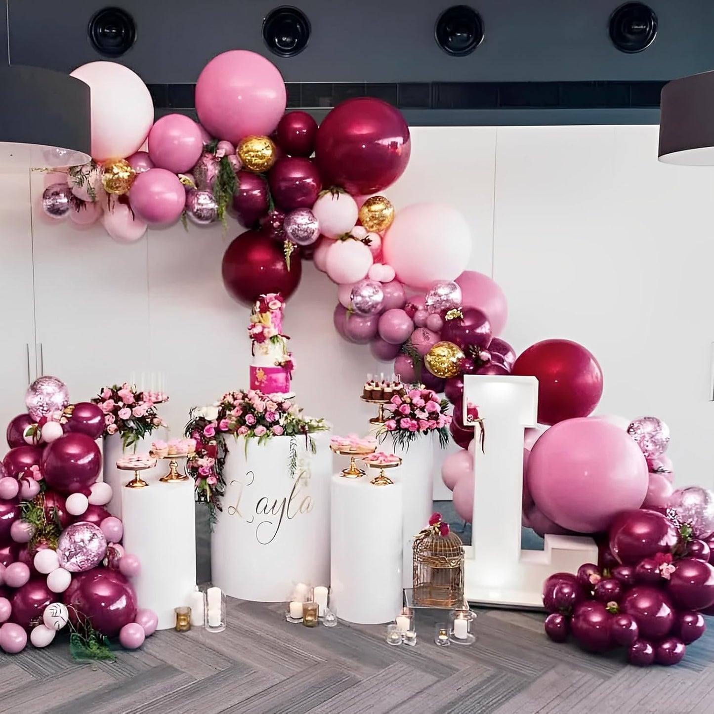 Voircoloria Burgundy Balloon Garland Kit - 90 Pack of Maroon Balloons in 5/10/12/18 Inch Sizes | Perfect for Graduation, Weddings, and Autumn Celebrations