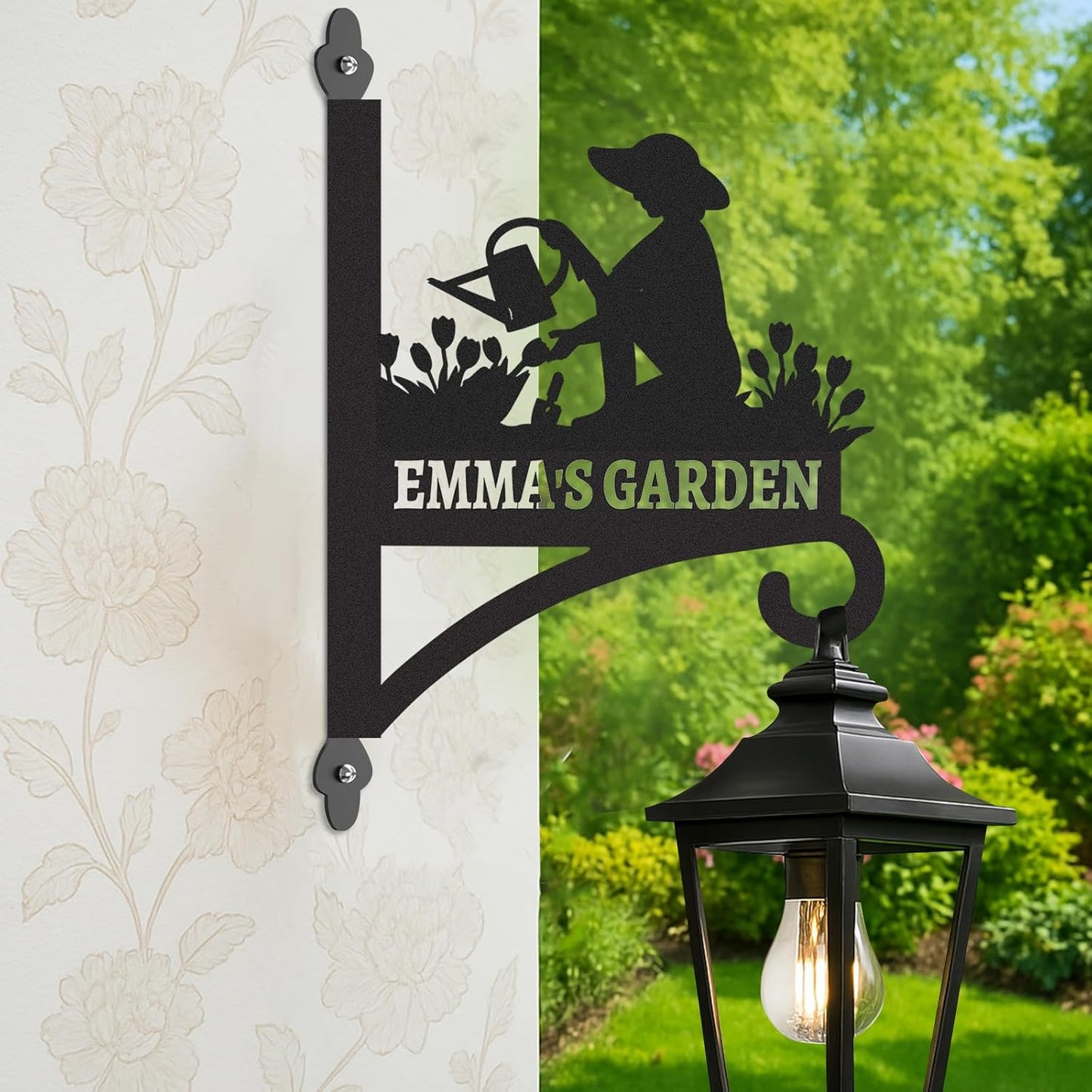 Skiennix Personalized Metal Plant Hangers - Heavy-Duty Indoor & Outdoor Wall Bracket | Perfect for Bird Feeders & Lanterns