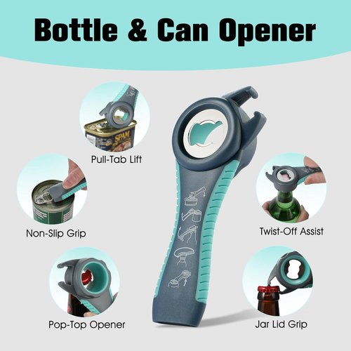 Jar Opener | Skiennix 5-in-1 Multi-Function Bottle Opener - Ergonomic Non-Slip Handle for Seniors