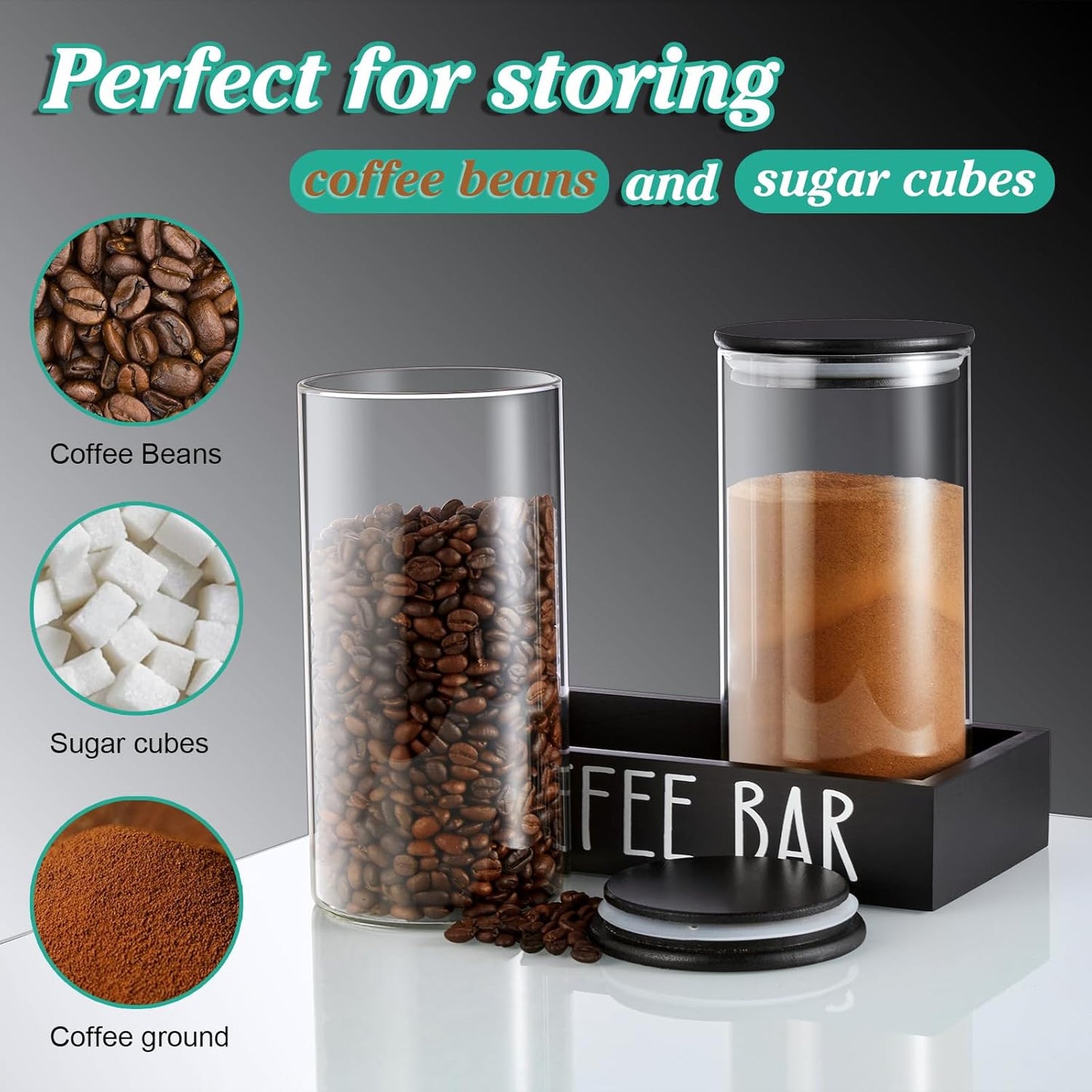 OUTNILI Broom Holder Wall Mount & Coffee Canister Set - Space-Saving Organization Solution