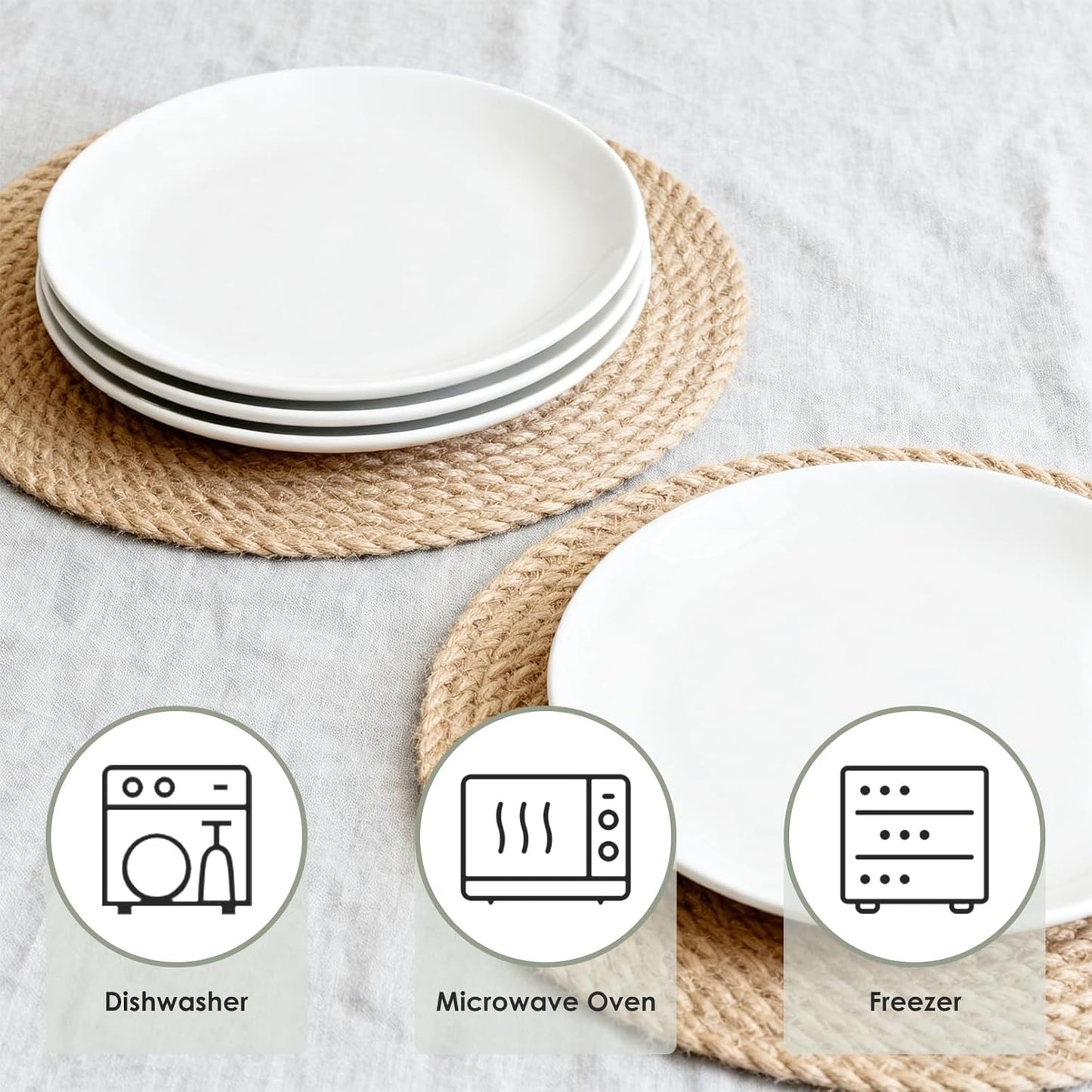 Regine Switzerland 8-Inch Ceramic Salad Plates - Microwave & Dishwasher Safe White Porcelain Set