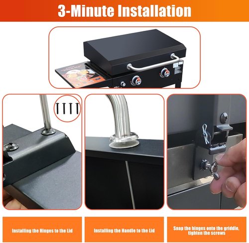 Blackstone Upgraded Griddle Lid - Heat Resistant Hinged Cover for 28'' Griddles | Easy Lift Handle