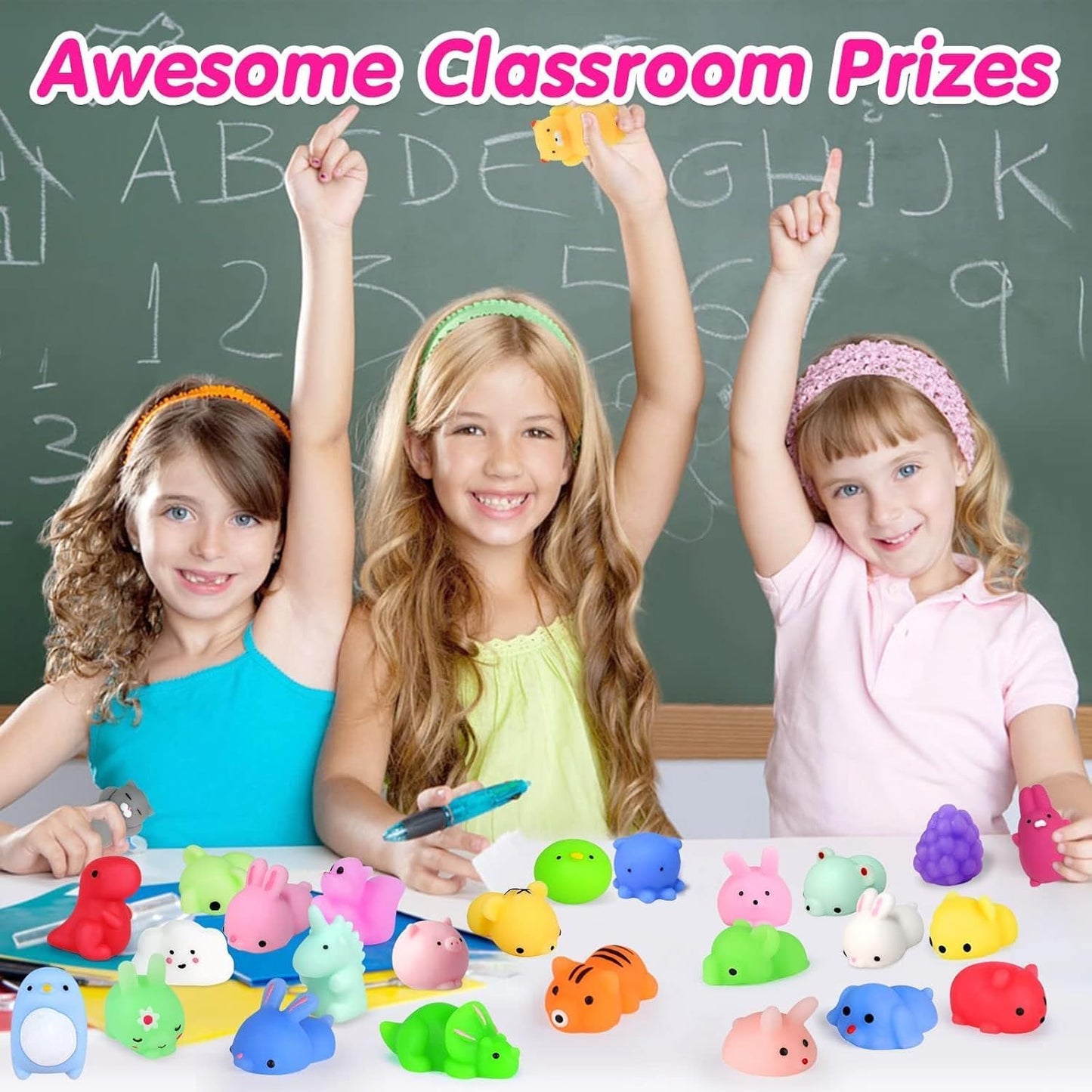 Skiennix 130-Piece Kawaii Squishy Toys Set - Fun Fidget Toys for Classroom Prizes & Birthday Gifts