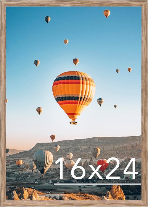 JCJMY 16x24 Picture Frame - Rustic Brown Wall Gallery Frame for Horizontal & Vertical Photos